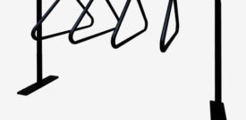 стойка за 5 велосипеда черна за анкериране