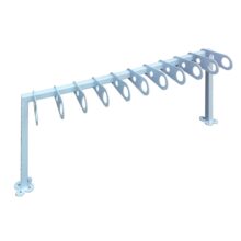 стоманена стойка за тротинетки с прахово покритие в сиво